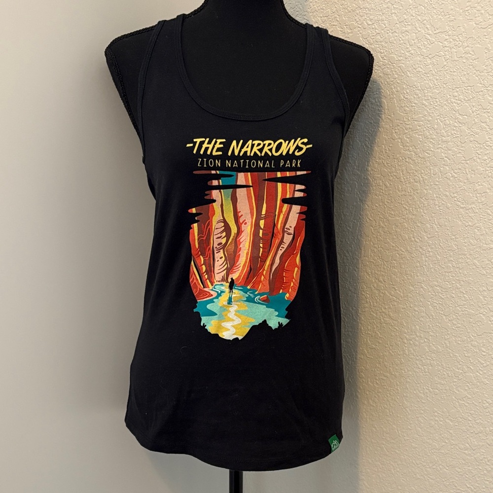 The Narrows Zion National Park Women's Graphic Black Tank Top